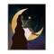 Stupell Industries Woman on Moon with Starlight Framed Giclee By Daniela Santiago